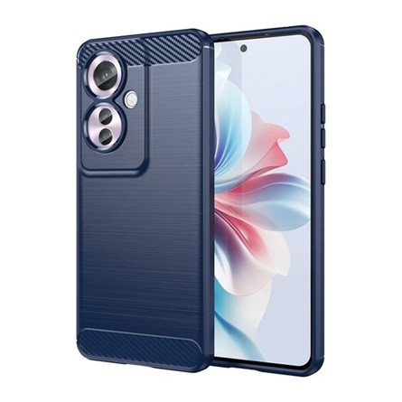 Gigapack Oppo Reno11 F 5G Gigapack Szilikon telefonvédő ütésállóság, karbon minta, SÖTÉTKÉK