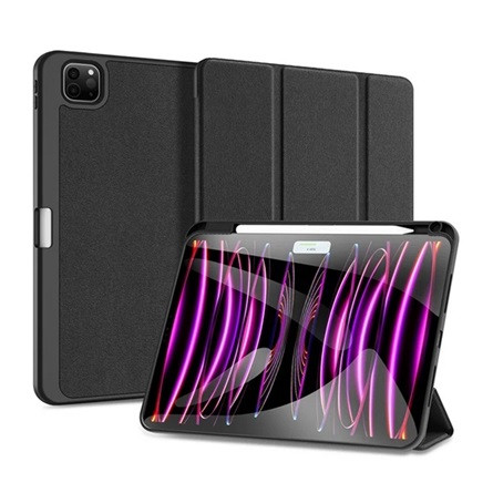 Dux Ducis IPAD Pro 11 (2024) DUX DUCIS DOMO tok álló, bőr hatású aktív FLIP, ceruza tartó, FEKETE