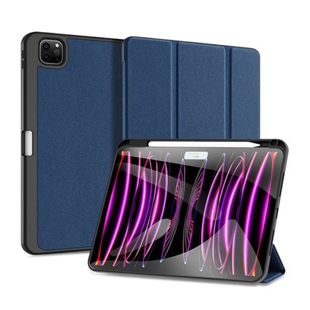 Dux Ducis IPAD Pro 11 (2024) DUX DUCIS DOMO tok álló, bőr hatású aktív FLIP, ceruza tartó, SÖTÉTKÉK