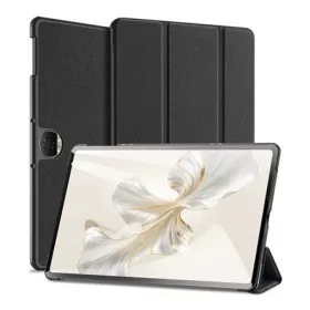   Dux Ducis Honor Pad 9 DUX DUCIS DOMO tok álló, bőr hatású aktív FLIP, textil minta, FEKETE