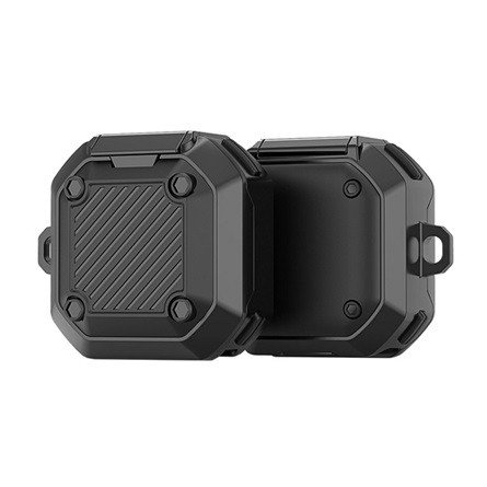 DUX DUCIS SECG szilikon tok ütésállóság, csíkos, FEKETE Galaxy Buds Live / Buds Pro / Buds 2 / Bud