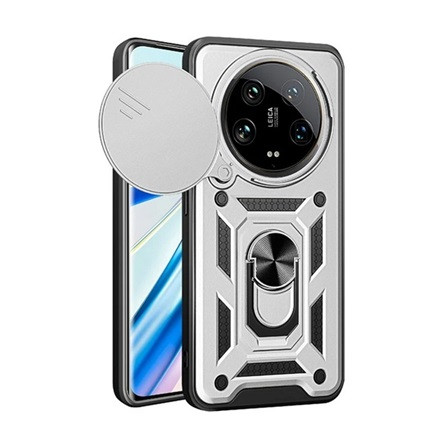 Gigapack Xiaomi 14 Ultra 5G Gigapack Defender szilikon telefonvédő ütésállóság, kameravédő, EZÜST