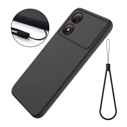Gigapack ZTE Blade A34 4G GIGAPACK Szilikon telefonvédő matt, prémium + kézpánt, FEKETE