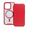 Gigapack iPhone 15 Pro Gigapack Tok álló, bőr hatású FLIP, MagSafe, PIROS