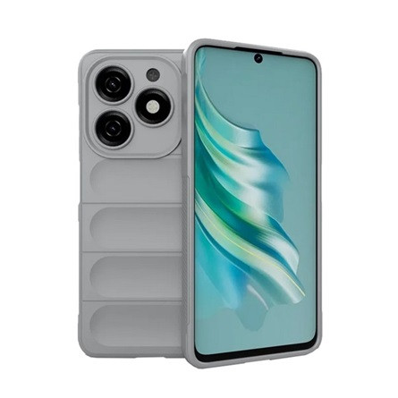 Gigapack Tecno Spark 20 4G Gigapack Szilikon telefonvédő ütésállóság, 3D, VILÁGOSSZÜRKE