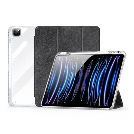 Dux Ducis IPAD Pro 13 (2024) DUX DUCIS UNID tok álló, textil hatású aktív FLIP, ceruza tartó, FEKETE
