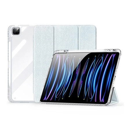 Dux Ducis IPAD Pro 13 (2024) DUX DUCIS UNID tok álló, textil hatású aktív FLIP, ceruza tartó, VILÁGOSKÉK