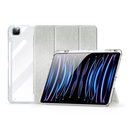 Dux Ducis IPAD Pro 13 (2024) DUX DUCIS UNID tok álló, textil hatású aktív FLIP, ceruza tartó, VILÁGOSZÖLD