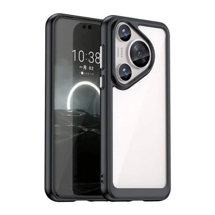 Gigapack Huawei Pura 70 Pro 5G Gigapack Szilikon telefonvédő ütésállóság, átlátszó hátlap, FEKETE