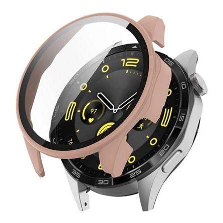Gigapack Huawei Watch GT 4 46mm Gigapack Műanyag keret BUMPER, ütésállóság + kijelzővédő üveg, RÓZSASZÍN