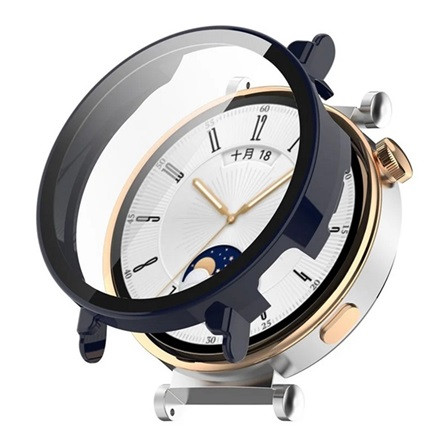 Gigapack Huawei Watch GT 4 41mm Gigapack Műanyag keret BUMPER, ütésállóság + kijelzővédő üveg, SÖTÉTKÉK