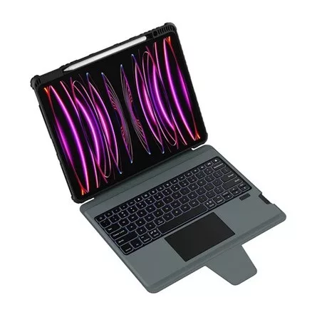 Nillkin IPAD Air 13 (2024) NILLKIN BUMPER LINK billentyűzetes defender tok QWERTY, méhsejt, FEKETE