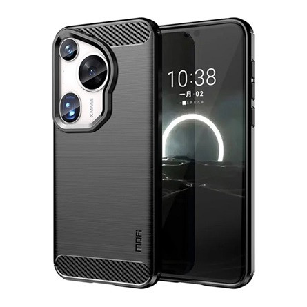 Mofi Huawei Pura 70 Ultra 5G MOFI szilikon telefonvédő ütésállóság, karbon minta, FEKETE