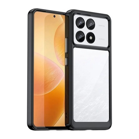 Gigapack Xiaomi Poco F6 Pro 4G Gigapack Szilikon telefonvédő ütésállóság, átlátszó hátlap, FEKETE