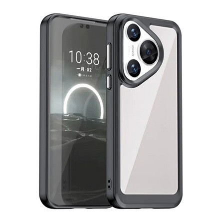 Gigapack Huawei Pura 70 5G Gigapack Szilikon telefonvédő ütésállóság, átlátszó hátlap, FEKETE