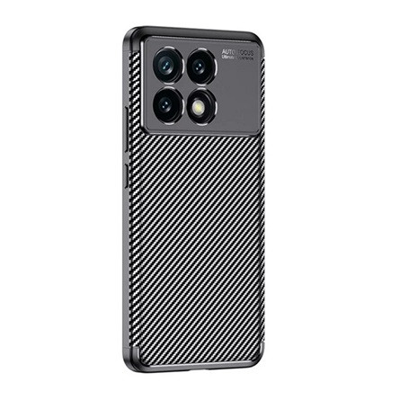 Gigapack Xiaomi Poco F6 Pro 4G Gigapack Szilikon telefonvédő ütésállóság, karbon minta, FEKETE