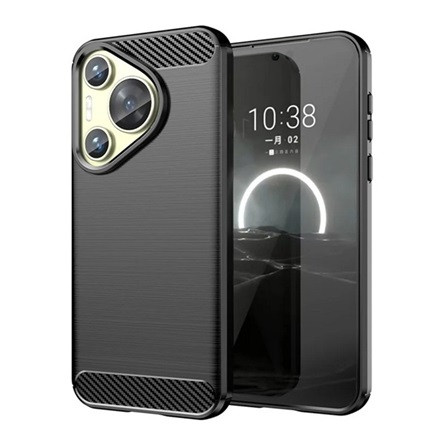 Gigapack Huawei Pura 70 5G Gigapack Szilikon telefonvédő ütésállóság, karbon minta, FEKETE