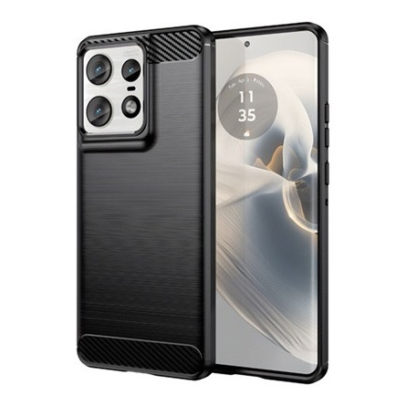Gigapack Motorola Edge 50 Pro 5G Gigapack Szilikon telefonvédő ütésállóság, karbon minta, FEKETE