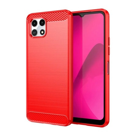 Gigapack T Phone 2 5G Gigapack Szilikon telefonvédő ütésállóság, karbon minta, PIROS