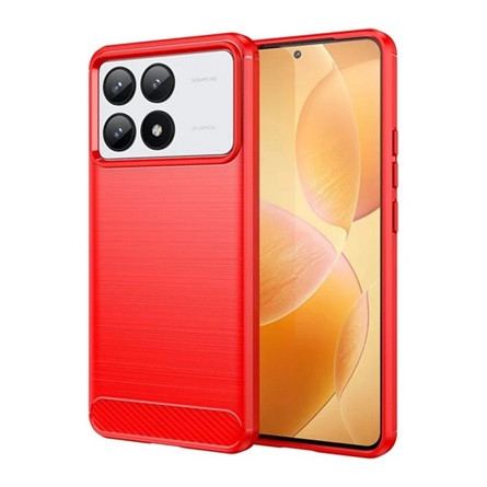 Gigapack Xiaomi Poco F6 Pro 4G Gigapack Szilikon telefonvédő ütésállóság, karbon minta, PIROS