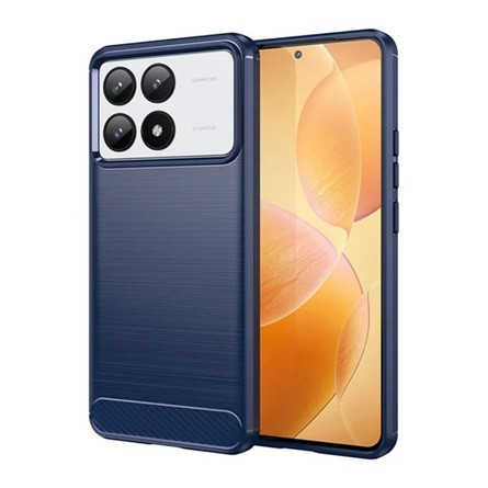 Gigapack Xiaomi Poco F6 Pro 4G Gigapack Szilikon telefonvédő ütésállóság, karbon minta, SÖTÉTKÉK