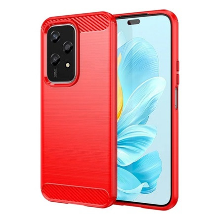 Gigapack Honor 200 Lite 5G Gigapack Szilikon telefonvédő ütésállóság, karbon minta, PIROS