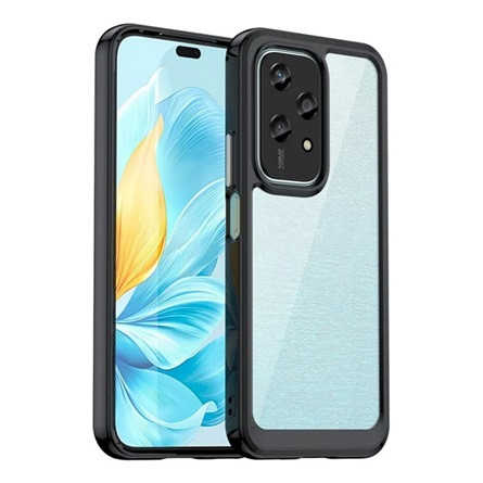 Gigapack Honor 200 Lite 5G Gigapack Szilikon telefonvédő ütésállóság, átlátszó hátlap, FEKETE