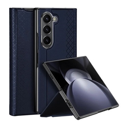 Dux Ducis Samsung Z Fold6 5G DUX DUCIS BRIL tok álló, bőr hatású ütésállóság, rombusz, SÖTÉTKÉK
