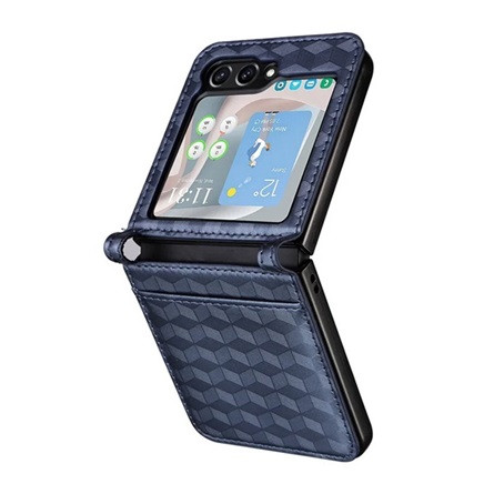 Gigapack Samsung Z Flip6 5G Gigapack Műanyag telefonvédő bőr hatású hátlap, prémium, SÖTÉTKÉK