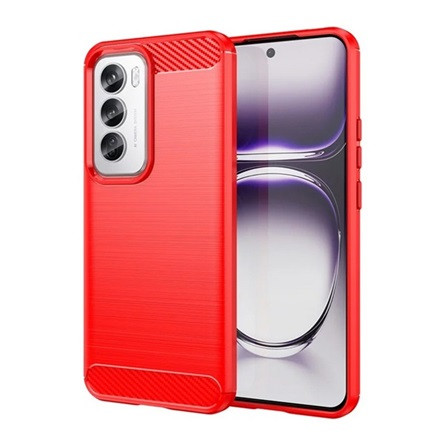 Gigapack Oppo Reno 12 Pro 5G Gigapack Szilikon telefonvédő ütésállóság, karbon minta, PIROS