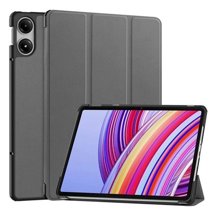 Gigapack Redmi Pad Pro Gigapack Tok álló, bőr hatású aktív FLIP, asztali tartó, SÖTÉTSZÜRKE