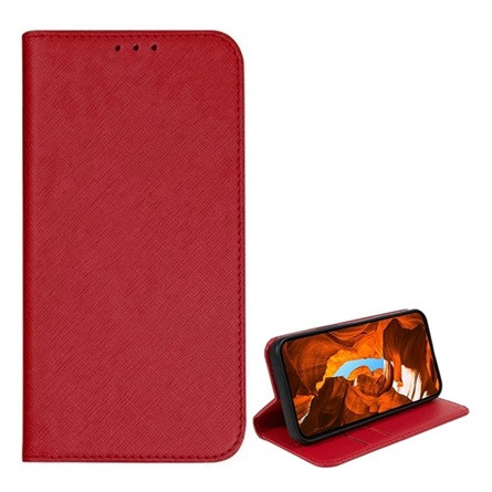 Gigapack T Phone 2 Pro 5G Gigapack Tok álló, bőr hatású FLIP, textil hatás, PIROS