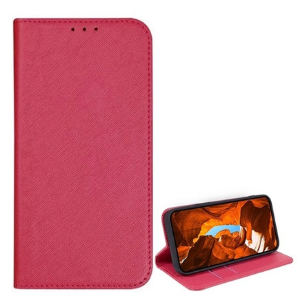 Gigapack T Phone 2 Pro 5G Gigapack Tok álló, bőr hatású FLIP, textil hatás, RÓZSASZÍN
