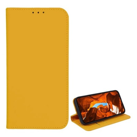 Gigapack T Phone 2 Pro 5G Gigapack Tok álló, bőr hatású FLIP, textil hatás, SÁRGA