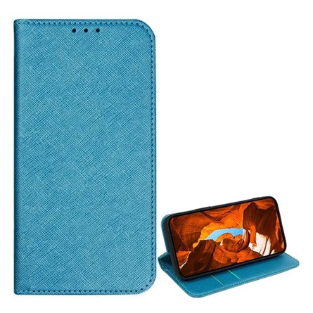 Gigapack T Phone 2 Pro 5G Gigapack Tok álló, bőr hatású FLIP, textil hatás, VILÁGOSKÉK