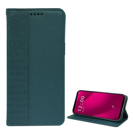 Gigapack T Phone 2 Pro 5G Gigapack Tok álló, bőr hatású FLIP, lóhere, SÖTÉTZÖLD