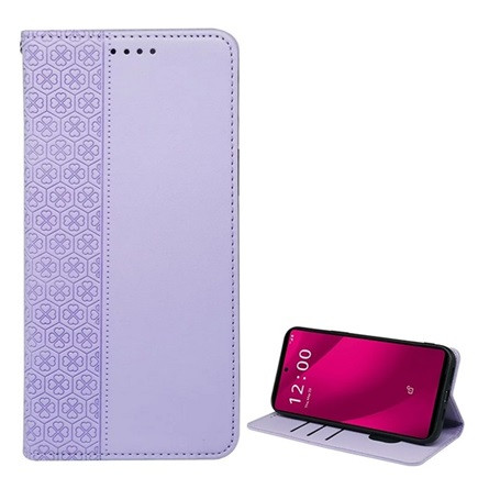 Gigapack T Phone 2 Pro 5G Gigapack Tok álló, bőr hatású FLIP, lóhere, VILÁGOSLILA