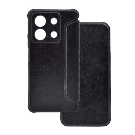 Gigapack Redmi Note 13 5G GIGAPACK Tok álló, bőr hatású FLIP, kameravédő, FEKETE