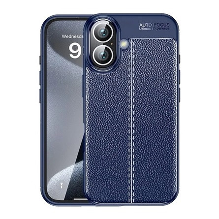 Gigapack iPhone 16 5G Gigapack Szilikon telefonvédő ütésállóság, varrás minta, SÖTÉTKÉK