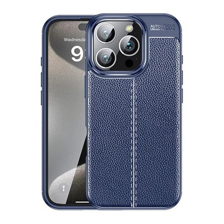 Gigapack iPhone 16 Pro Max 5G Gigapack Szilikon telefonvédő ütésállóság, varrás minta, SÖTÉTKÉK