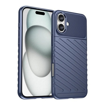 Gigapack iPhone 16 5G Gigapack Szilikon telefonvédő ütésállóság, dombor minta, SÖTÉTKÉK