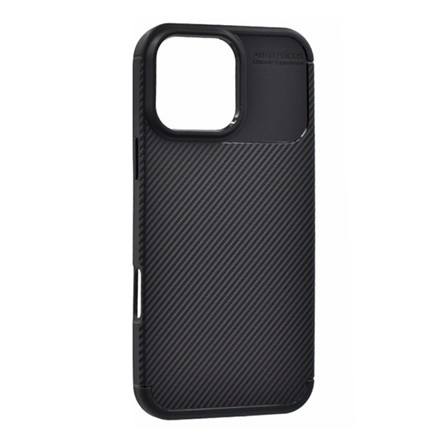 Gigapack iPhone 16 Pro Max 5G Gigapack Szilikon telefonvédő ütésállóság, karbon minta, FEKETE