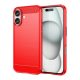 Gigapack iPhone 16 5G Gigapack Szilikon telefonvédő ütésállóság, karbon minta, PIROS
