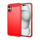 Gigapack iPhone 16 Plus 5G Gigapack Szilikon telefonvédő ütésállóság, karbon minta, PIROS