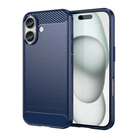 Gigapack iPhone 16 5G Gigapack Szilikon telefonvédő ütésállóság, karbon minta, SÖTÉTKÉK
