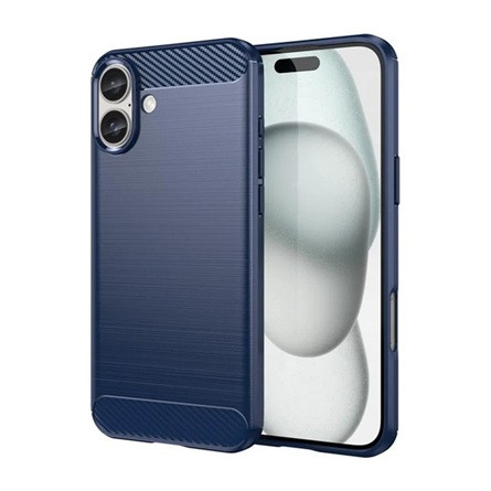 Gigapack iPhone 16 Plus 5G Gigapack Szilikon telefonvédő ütésállóság, karbon minta, SÖTÉTKÉK