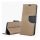 Gigapack iPhone 16 Pro Max 5G Gigapack Tok álló, bőr hatású FLIP, textil hatás, ARANY/FEKETE