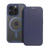 Gigapack iPhone 16 Pro Max 5G Gigapack Tok álló, bőr hatású FLIP, MagSafe, SÖTÉTKÉK