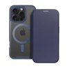Gigapack iPhone 16 Pro Max 5G Gigapack Tok álló, bőr hatású FLIP, MagSafe, SÖTÉTKÉK
