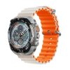 Devia Apple Watch Series 10 46mm DEVIA DELUXE SPORT6 pótszíj egyedi méret, hullám, BÉZS/NARANCSSÁRGA